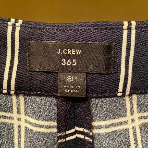 J Crew 8P Navy White 365 Crepe Pants LIKE NEW! - Picture 5 of 6